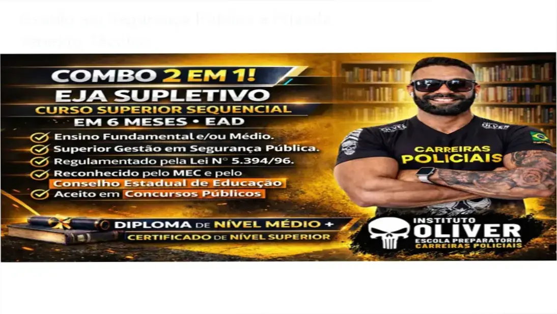 Certificado do Curso Superior Sequencial de Gestão em Segurança Pública e Privada do Instituto Óliver