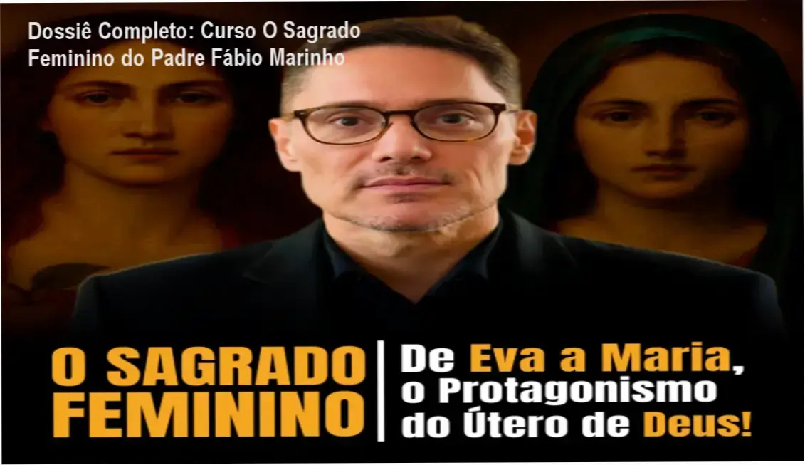 Representação do curso O Sagrado Feminino do Padre Fábio Marinho unindo teologia e psicanálise