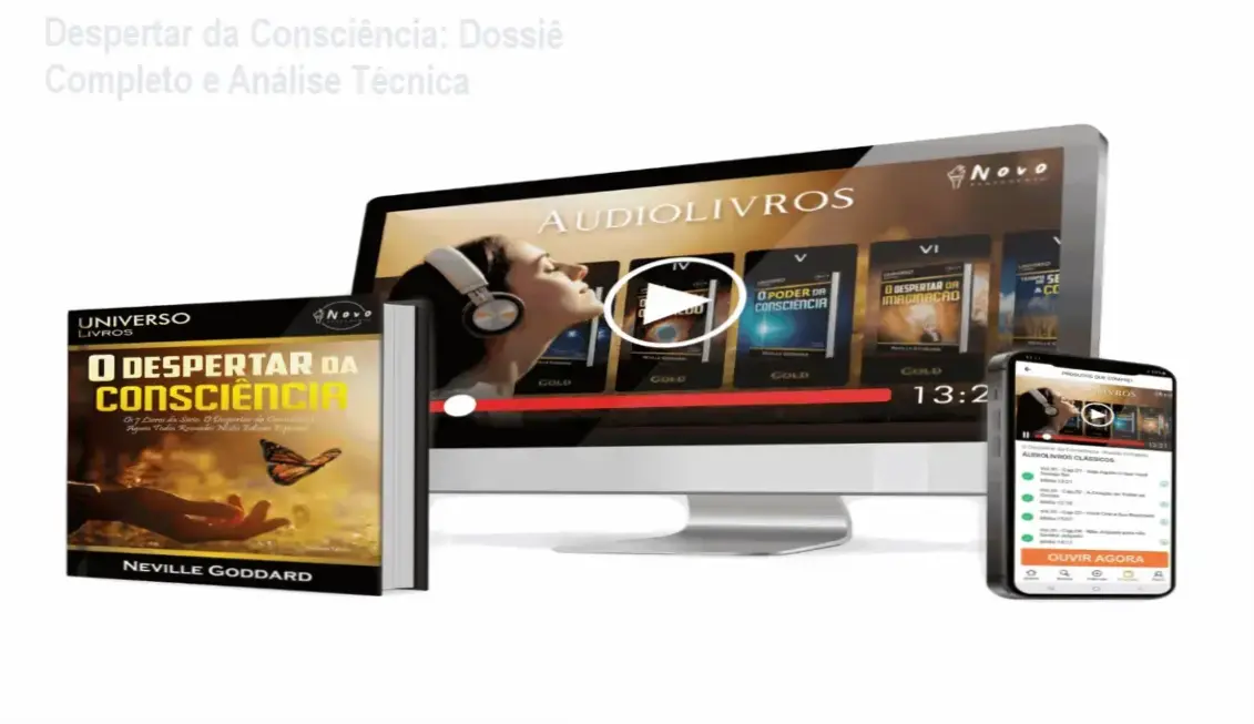 Conjunto de livros e audiolivros do método Despertar da Consciência de Neville Goddard