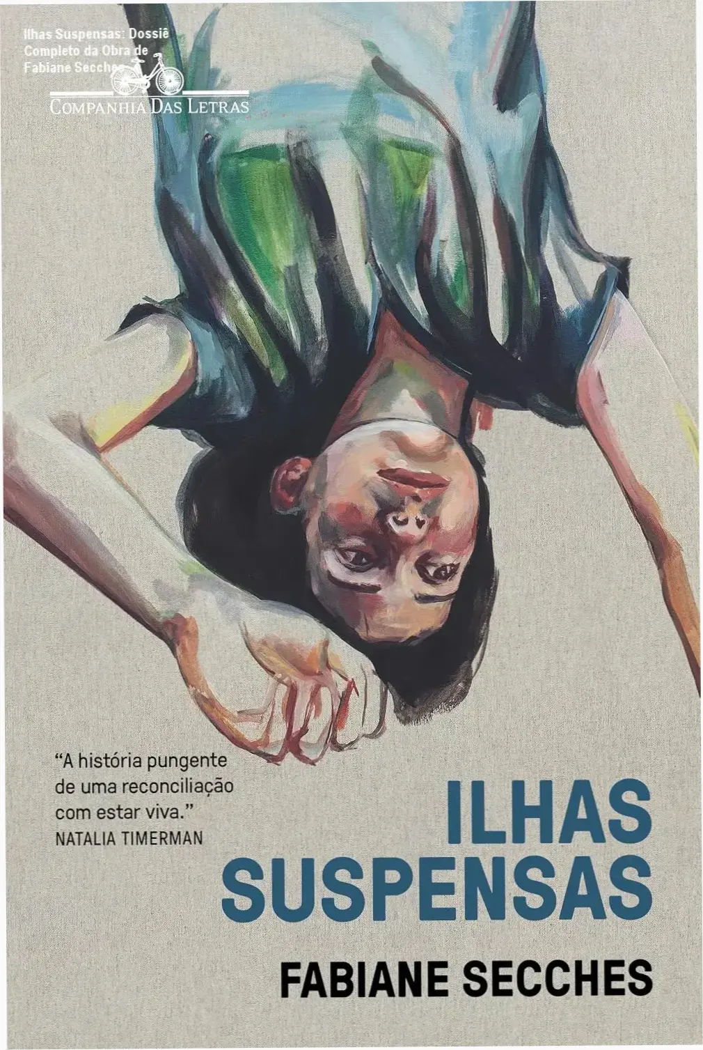 Capa do livro Ilhas Suspensas de Fabiane Secches abordando luto e imigração