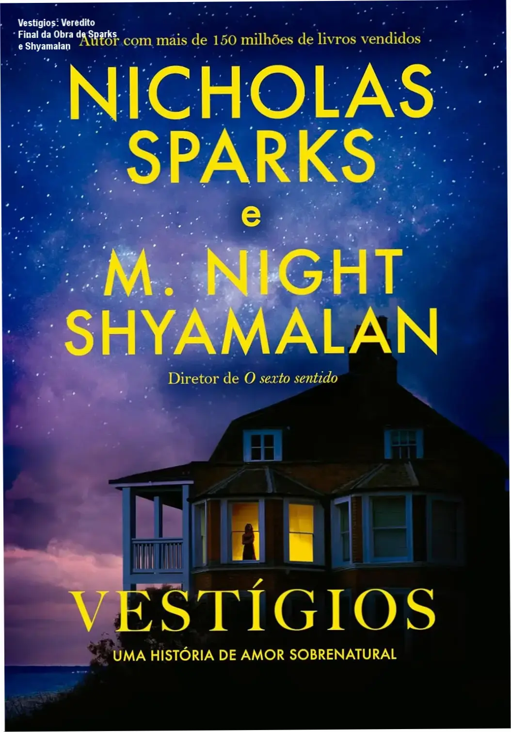 Capa do livro Vestígios, obra conjunta de Nicholas Sparks e M. Night Shyamalan