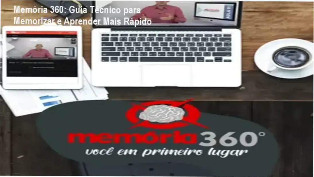 Representação visual do método Memória 360 para otimização da retenção cognitiva e leitura dinâmica