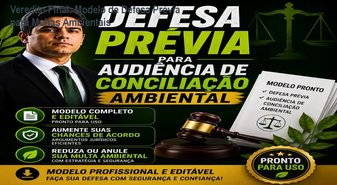 Modelo profissional de defesa prévia para audiência de conciliação ambiental