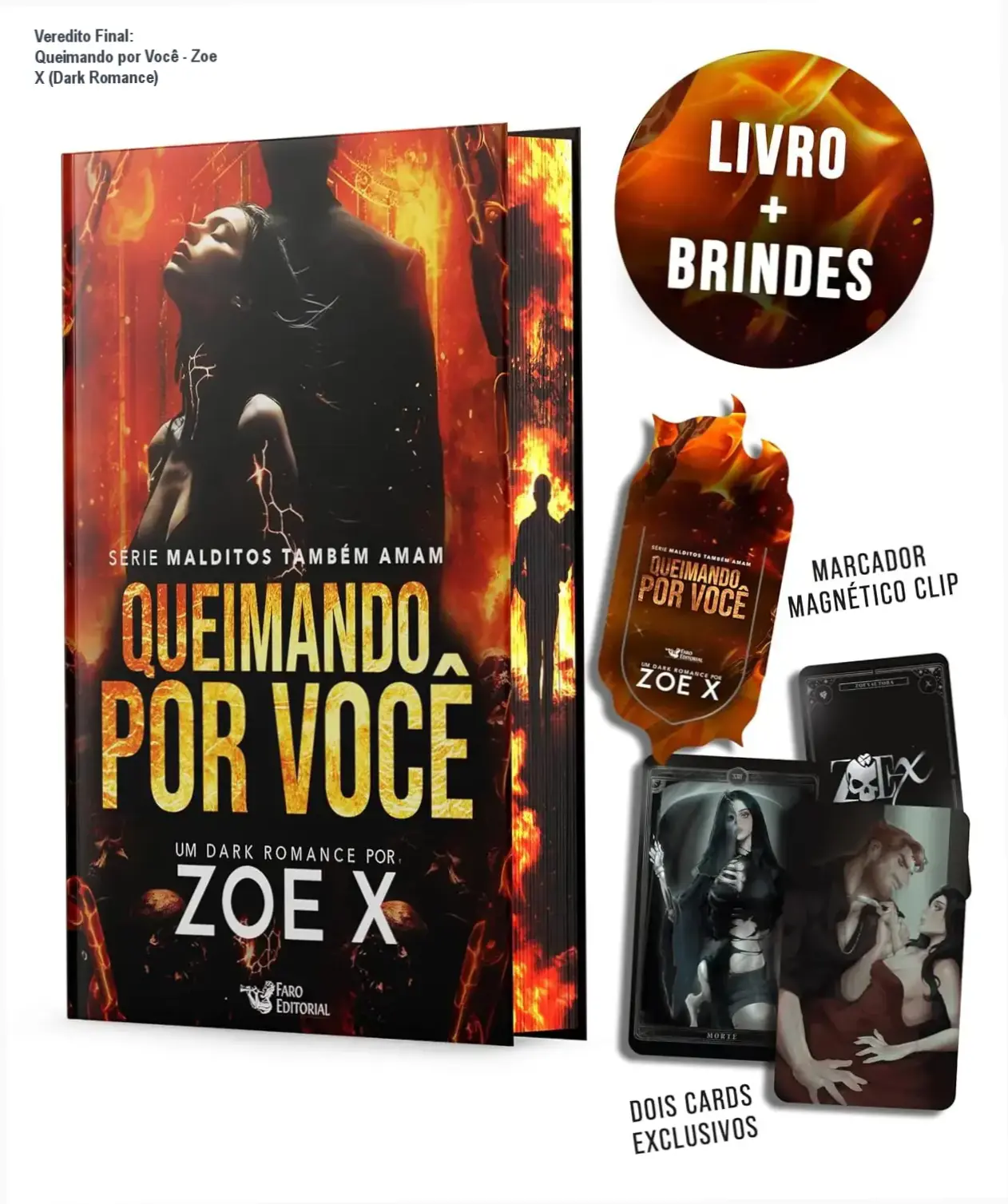 queimando por voce zoe x dark romance edicao brinde Veredito Final: Queimando por Você - Zoe X (Dark Romance) Capa do livro Queimando por Você de Zoe X, série Malditos também amam, edição especial com brindes