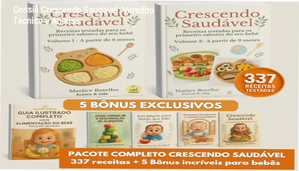 receitas bebes crescendo saudavel guia nutritivo Dossiê Crescendo Saudável: Veredito Técnico e Análise Ebook Receitas Para Bebês Crescendo Saudável com exemplos de pratos nutritivos para introdução alimentar